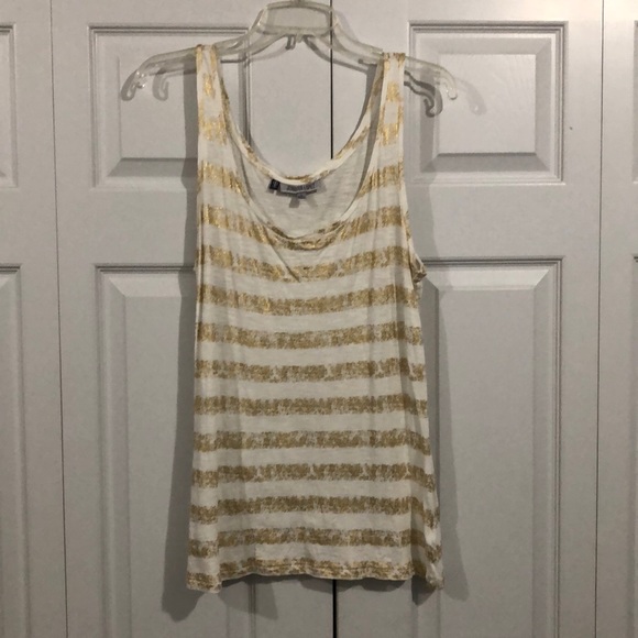 White and gold stripe tank - Picture 1 of 2